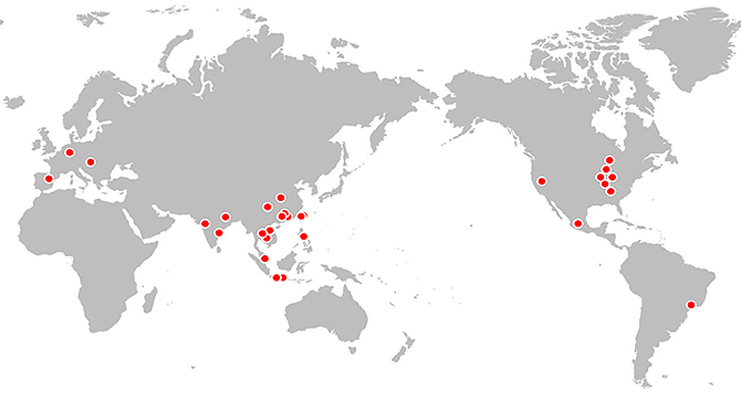 世界14か国　57拠点に進出