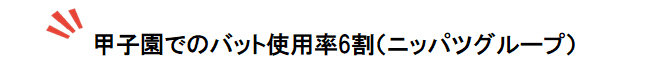 甲子園でのバット使用率6割（ニッパツグループ）